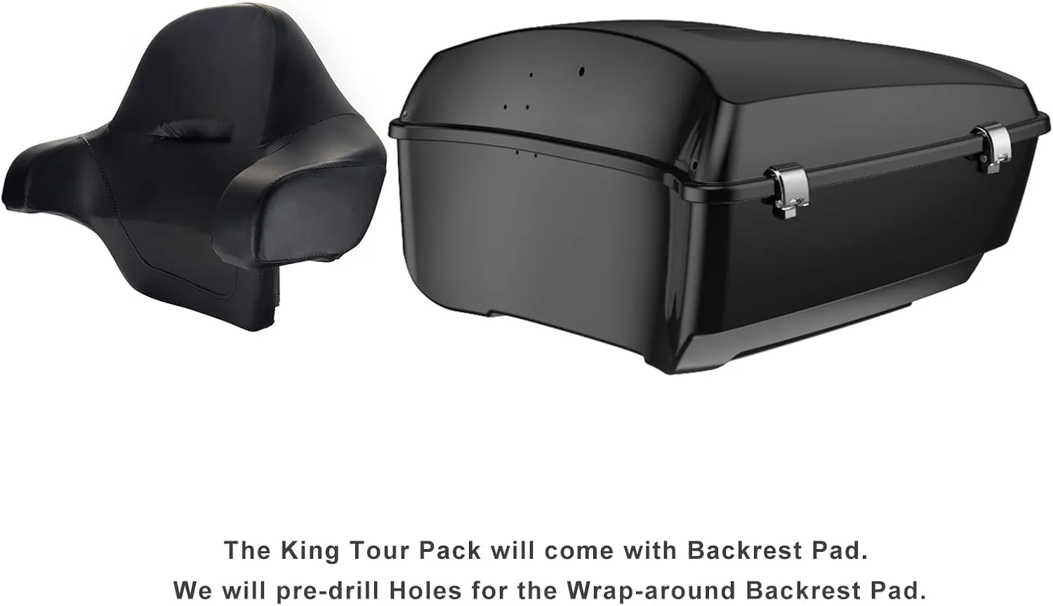 Advanblack Tour Pack Atlas Silver Metallic King Tour Pack Fit for Harley Touring, Road King Special, Street Glide Special, Road Glide Special, 2014-2023