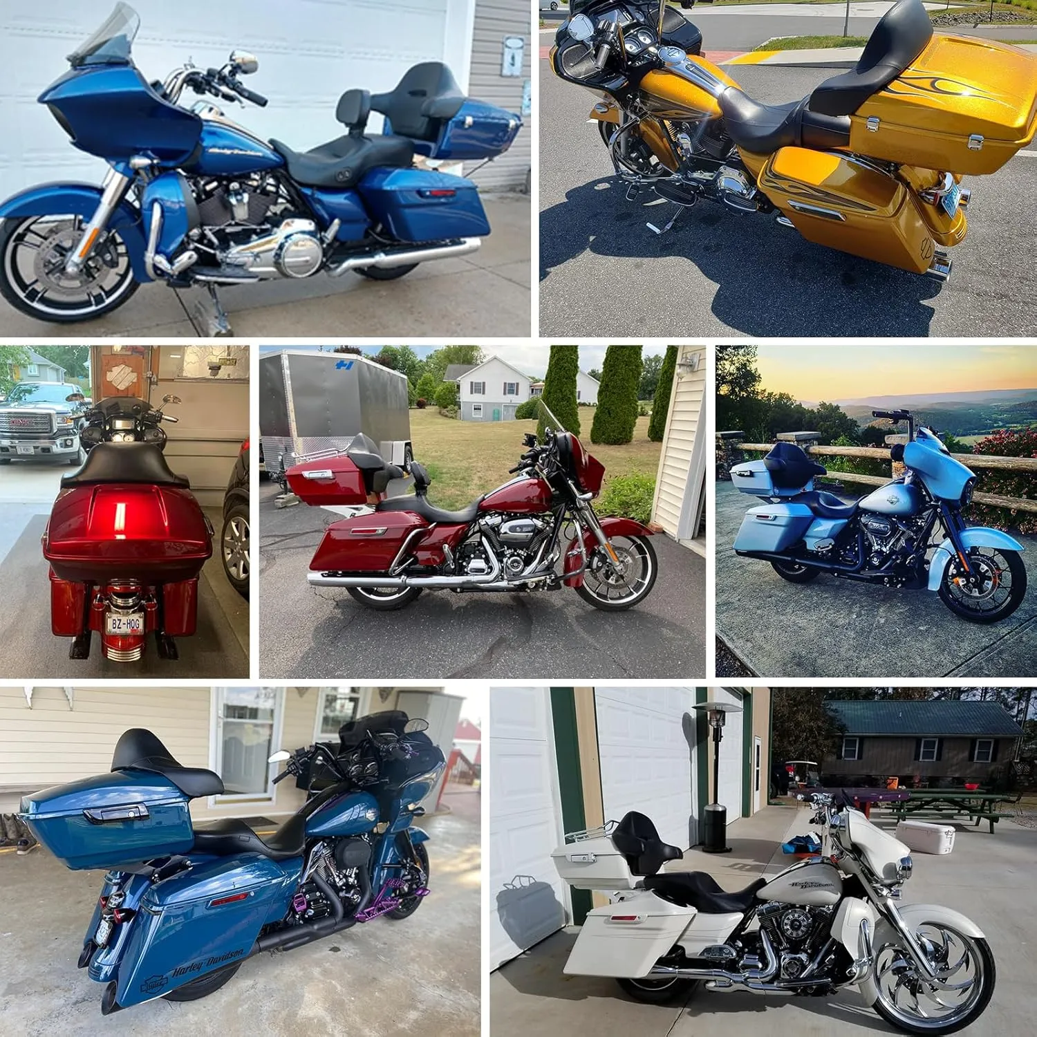 Advanblack Tour Pack Atlas Silver Metallic King Tour Pack Fit for Harley Touring, Road King Special, Street Glide Special, Road Glide Special, 2014-2023