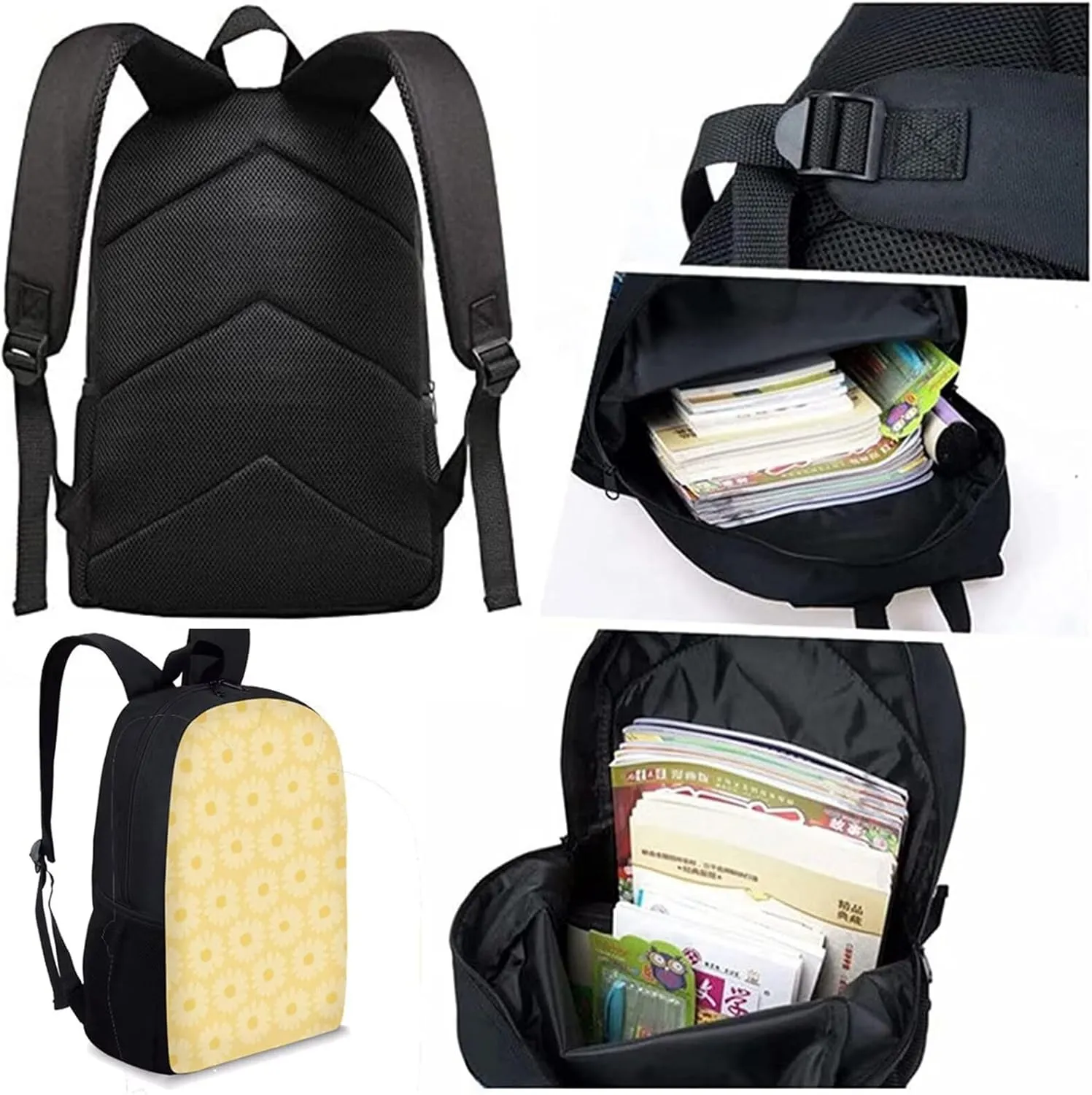 Afro Black Girls Backpack with Lunch Box Kids School Bag for 2Nd/3Rd/4Th/5Th Grade Art African American Bookbag Age 10-12/8-10 Elementary Primary Schoolbag