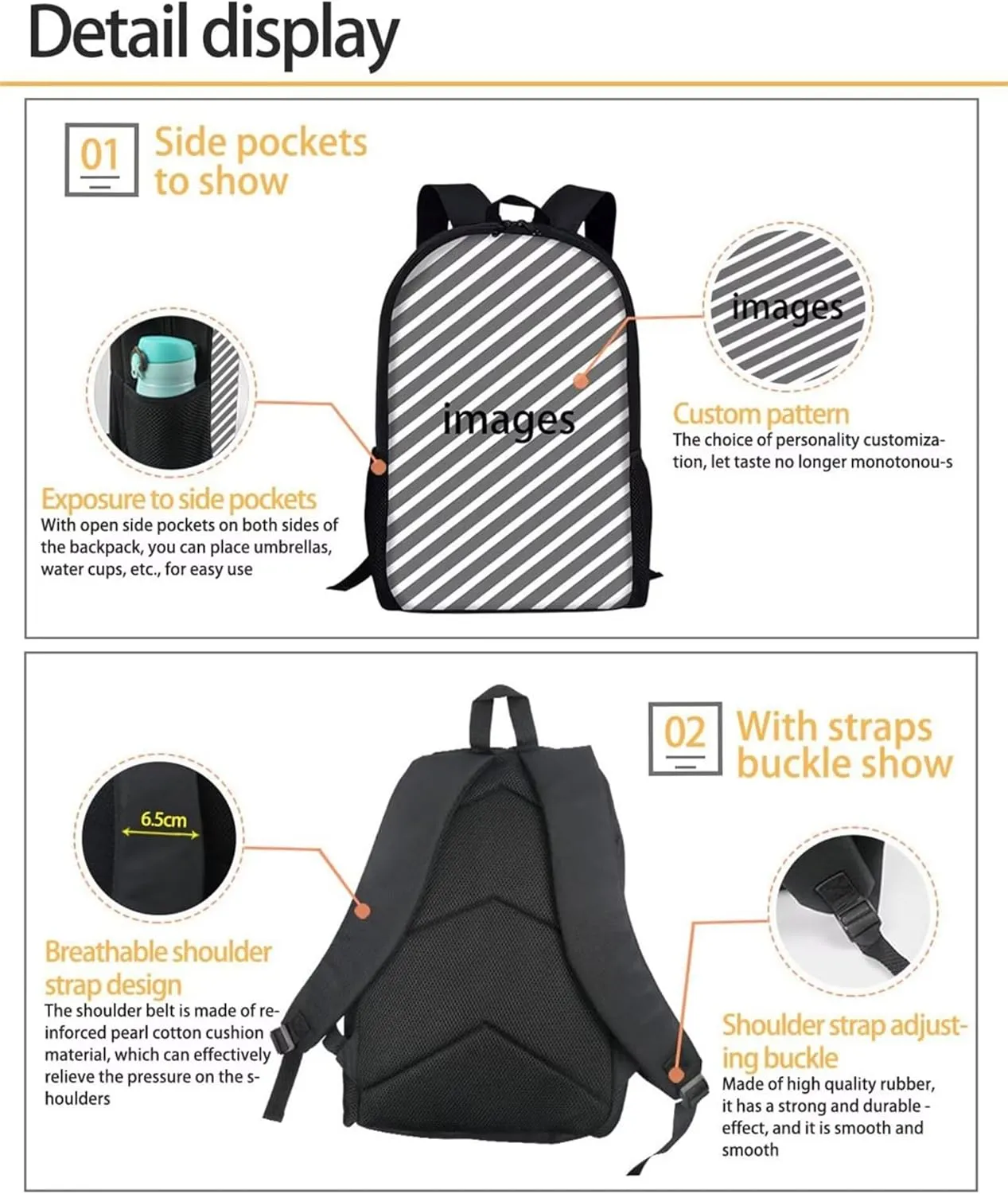 Afro Black Girls Backpack with Lunch Box Kids School Bag for 2Nd/3Rd/4Th/5Th Grade Art African American Bookbag Age 10-12/8-10 Elementary Primary Schoolbag