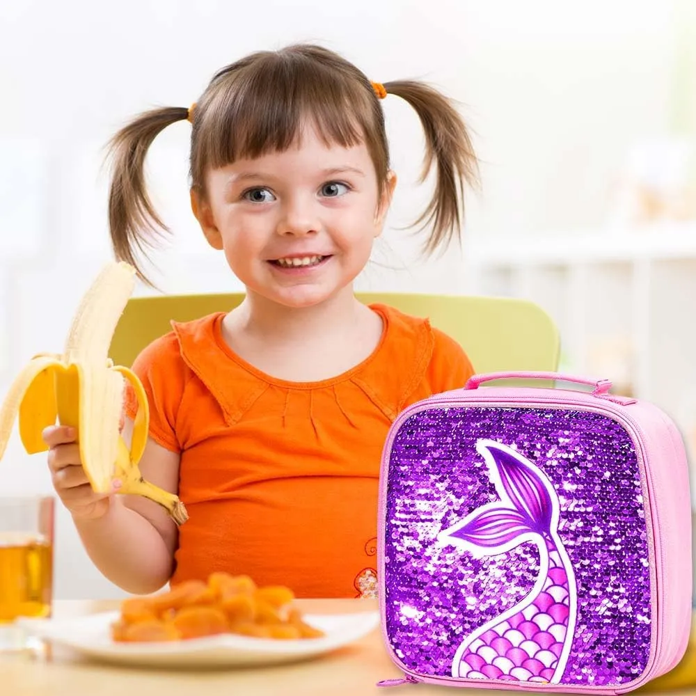 AGSDON 3PCS Backpacks for Kids, 16" Little Kid Preschool School Bookbag and Lunch Box - Unicorn/Mermaid/Flamingo/Dinosaur