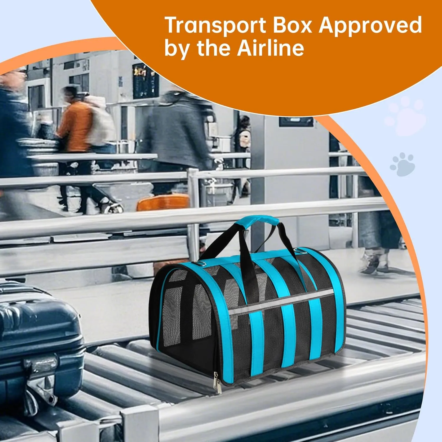 Airline Approved Cat Carrier for Small & Medium Pets up to 15 Lbs, Soft-Sided Collapsible Travel Carrier with Breathable Mesh, Lightweight & Portable Design Blue