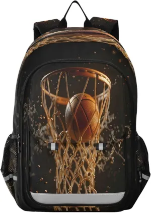 ALAZA A Basketball Ball School Backpacks Travel Laptop Bag Kids Bookbag for Girls Boys Teens Women Men