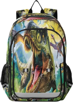 ALAZA A Fiercely Dinosaurs School Backpacks Travel Laptop Bag Kids Bookbag for Girls Boys Teens Women Men