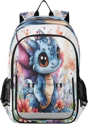 ALAZA Baby Dragon with Big Eyes02 School Backpacks Travel Laptop Bag Kids Bookbag for Girls Boys Teens Women Men