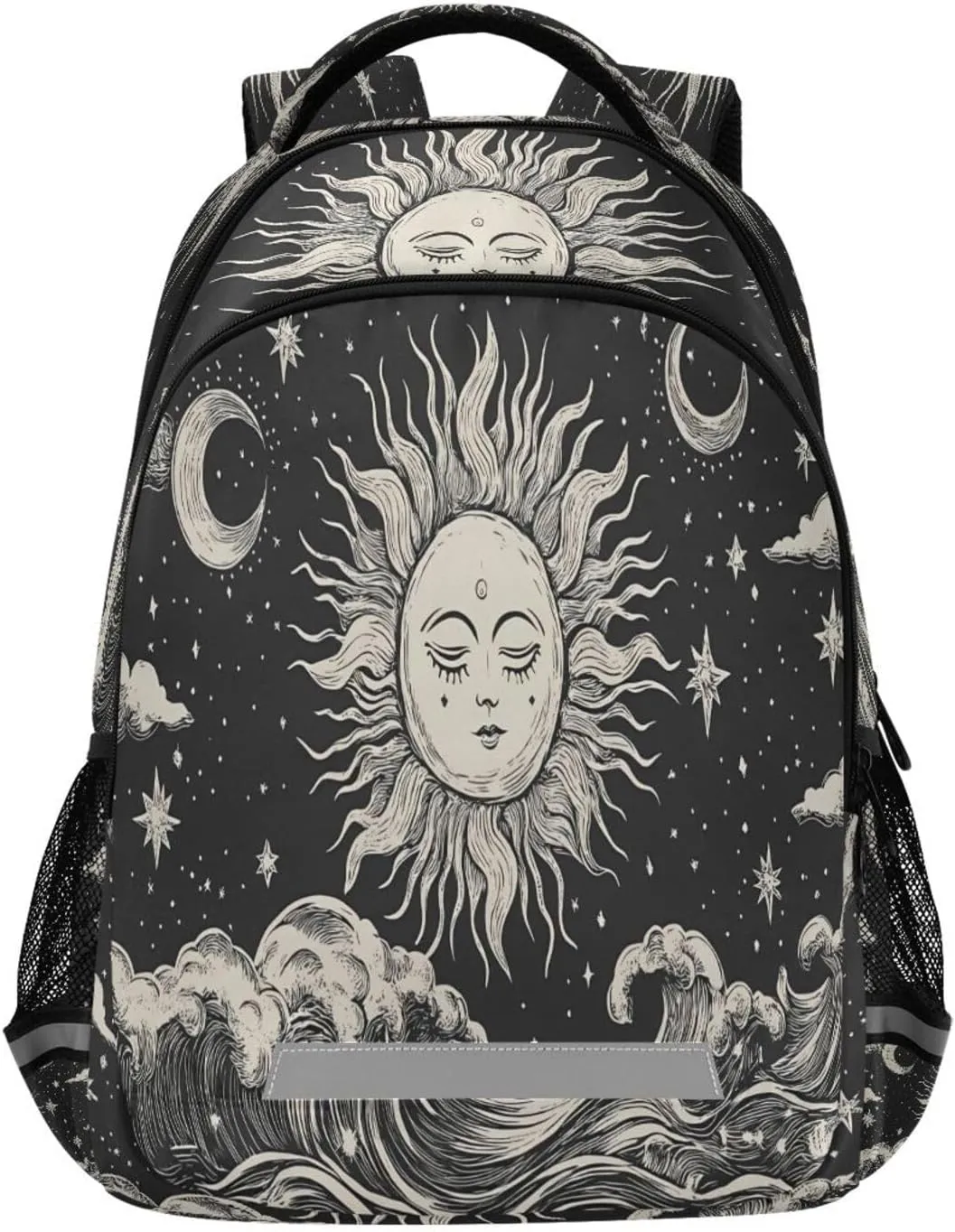 ALAZA Black Wave Sun Moon Mysterious Backpacks Travel Laptop Daypack School Book Bag for Men Women Teens Kids