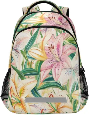 ALAZA Blooming Pattern Backpacks for Girls Boys Kids Travel Laptop Daypack School Book Bag for Teens