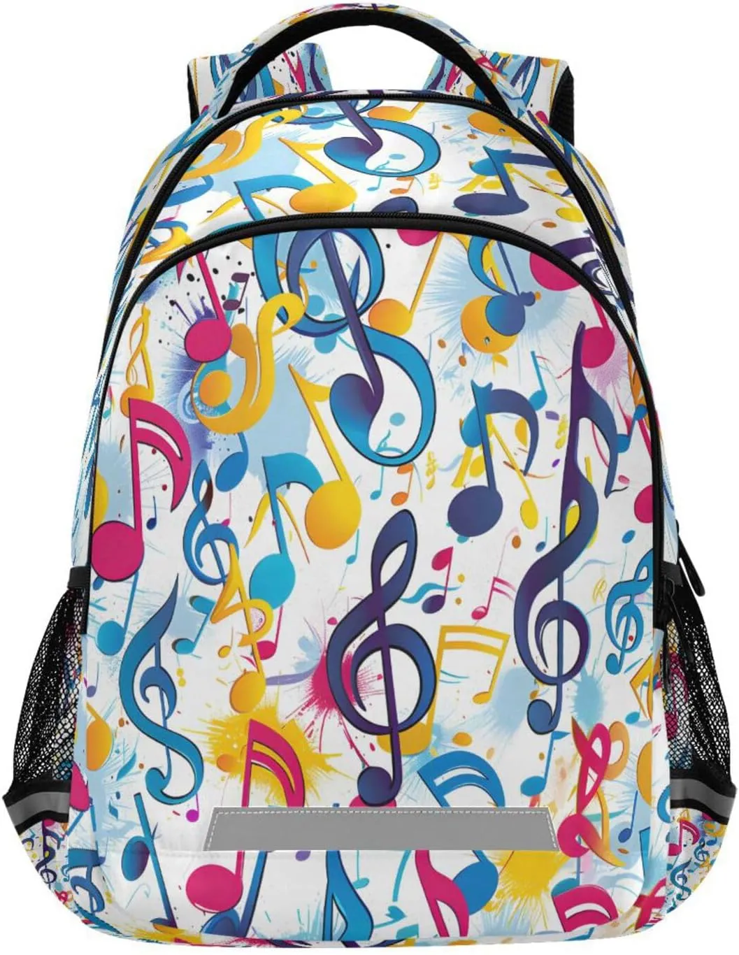 ALAZA Colorful Music Notes Dancing with Fate Repeating Background Image Backpacks Travel Laptop Daypack School Book Bag for Men Women Teens Kids