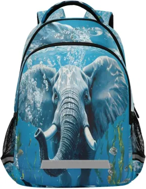 ALAZA Elephant Seabed Backpacks Travel Laptop Daypack School Book Bag for Men Women Teens Kids