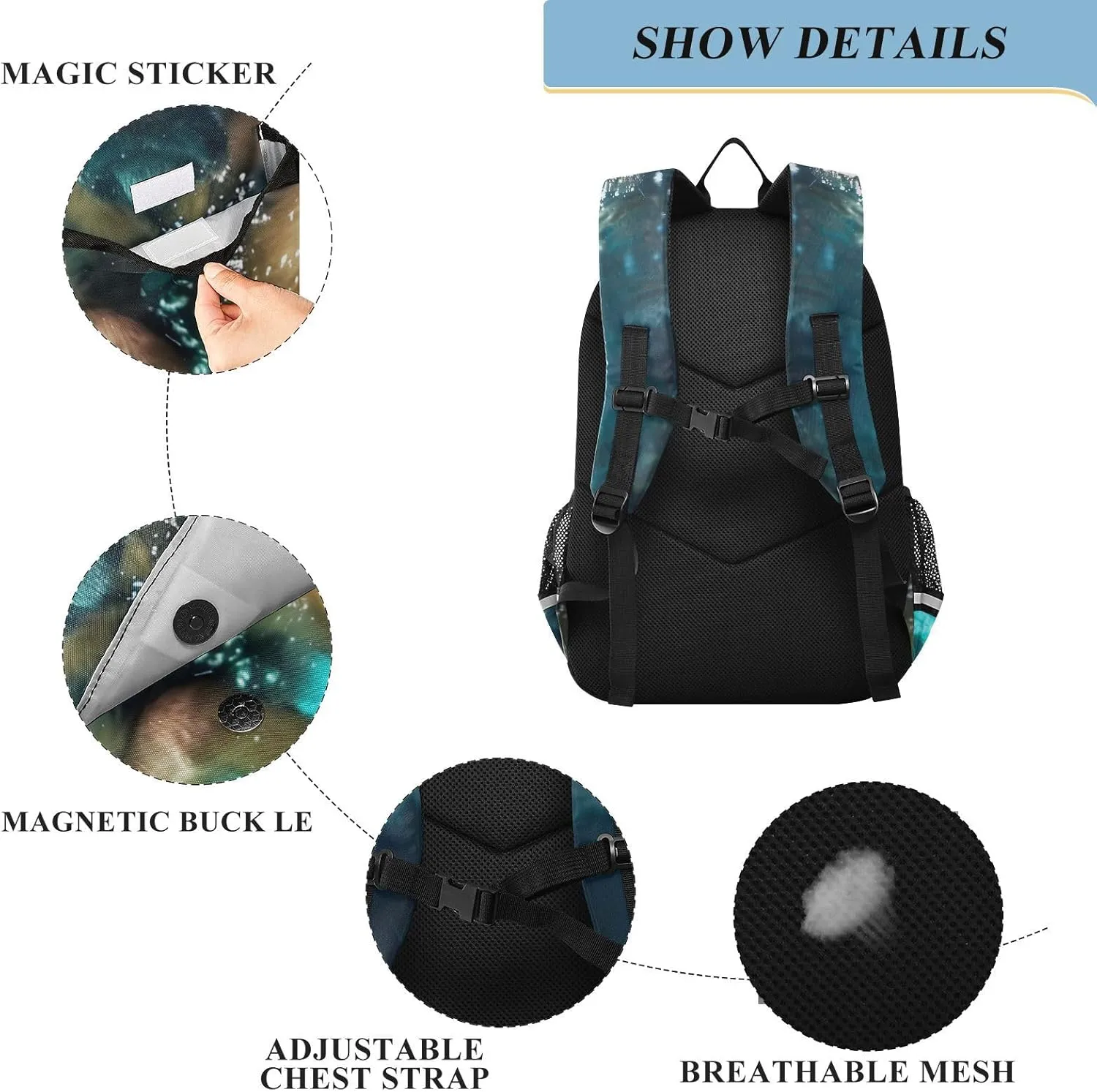 ALAZA German Shepherd Dog Swimming Underwater School Backpacks Travel Laptop Bag Kids Bookbag for Girls Boys Teens Women Men