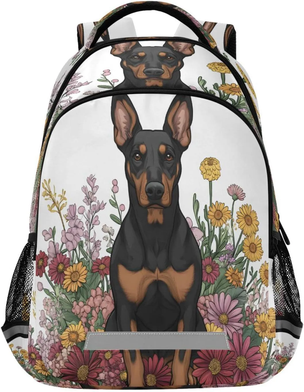 ALAZA German Shepherd Flower Backpacks Travel Laptop Daypack School Book Bag for Men Women Teens Kids