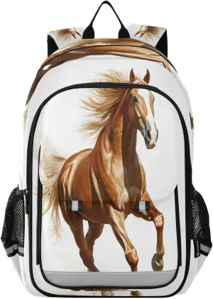 ALAZA Horse Run School Backpacks Travel Laptop Bag Kids Bookbag for Girls Boys Teens Women Men