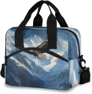 ALAZA Independence Day Eagles with Hat Reusable Lunch Bag Insulated Cooler Tote Bag