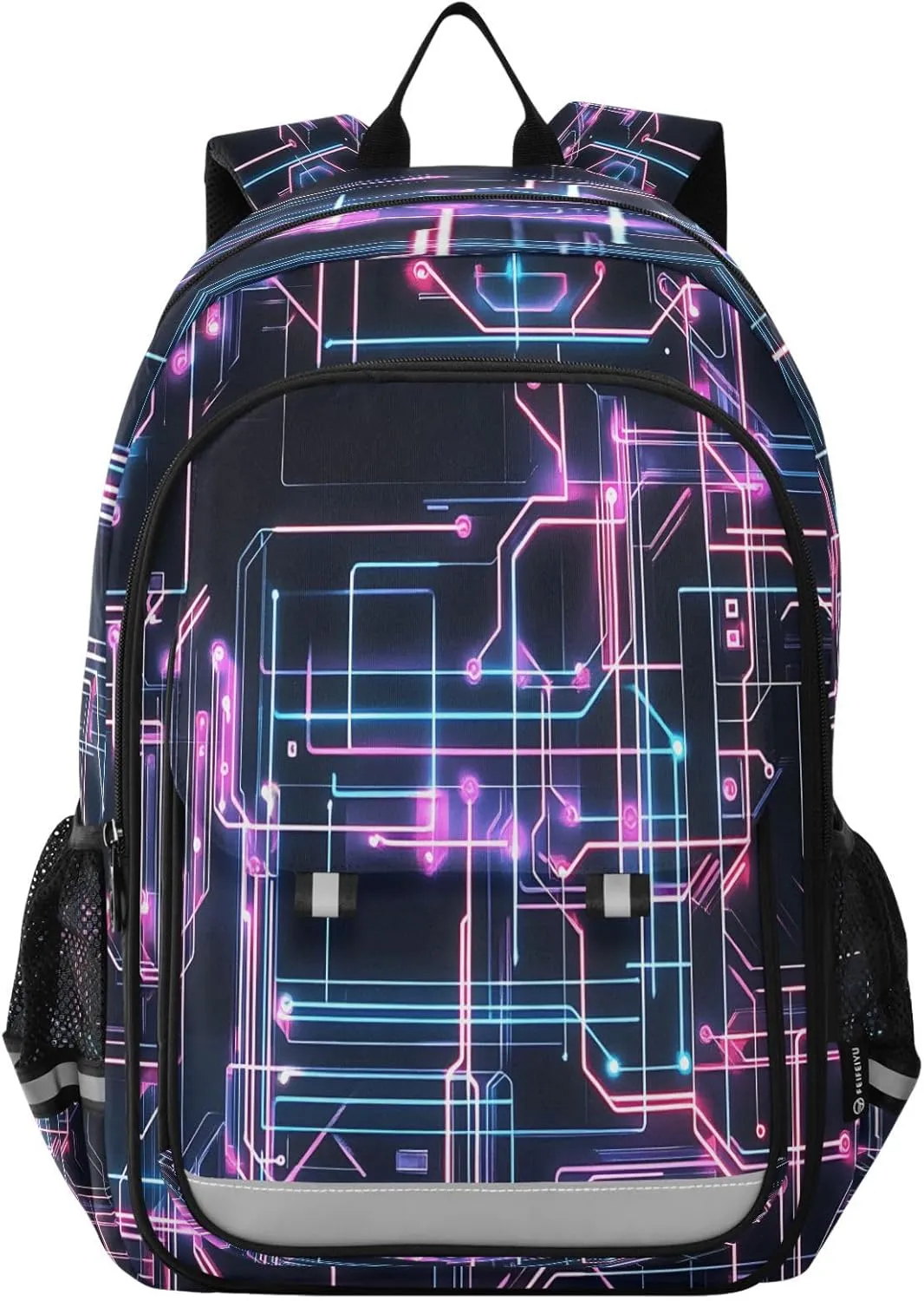 ALAZA Powder Blue Purple Circuit Board School Backpacks Travel Laptop Bag Kids Bookbag for Girls Boys Teens Women Men