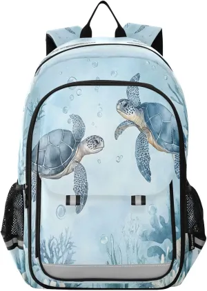 ALAZA Sea Turtles and Marine Life School Backpacks Travel Laptop Bag Kids Bookbag for Girls Boys Teens Women Men
