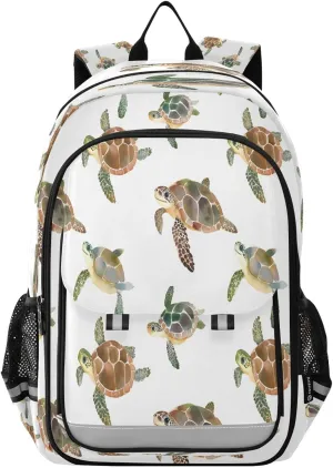 ALAZA Sea Turtles Pattern School Backpacks Travel Laptop Bag Kids Bookbag for Girls Boys Teens Women Men