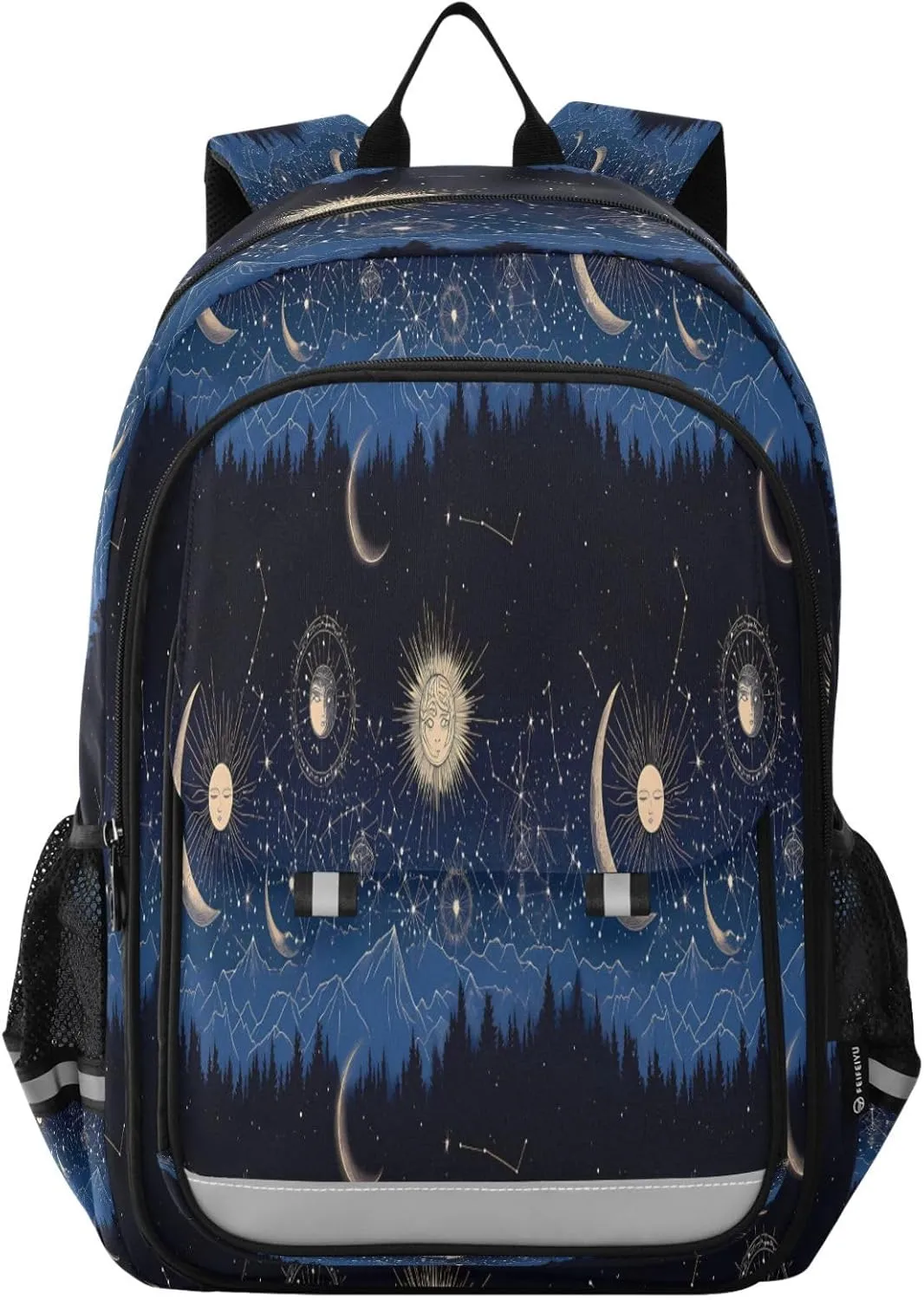 ALAZA Sun Moon Forest Starrysky School Backpacks Travel Laptop Bag Kids Bookbag for Girls Boys Teens Women Men