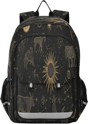 ALAZA Twelve Constellations Sun Star School Backpacks Travel Laptop Bag Kids Bookbag for Girls Boys Teens Women Men