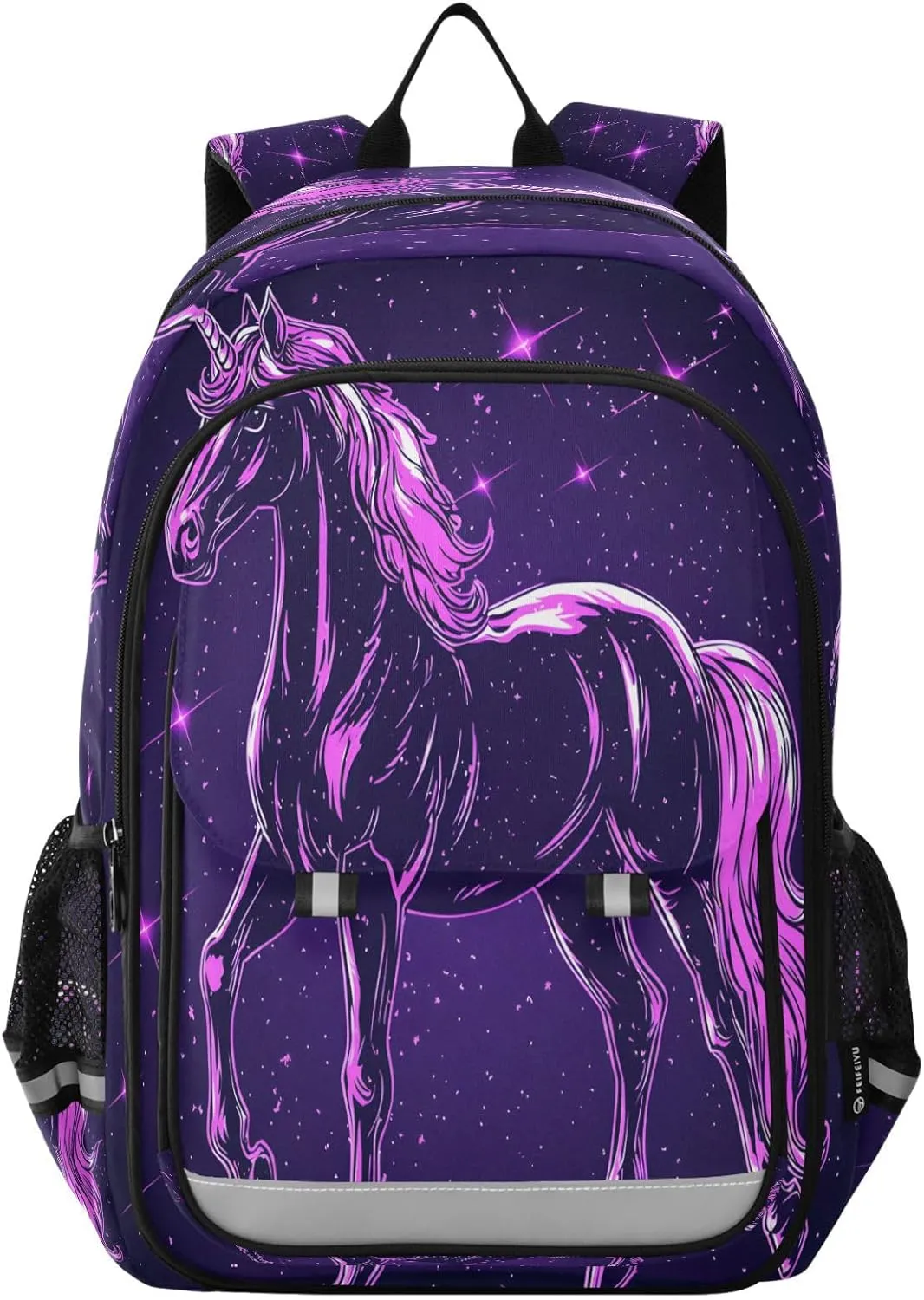 ALAZA Unicorn Purple Pattern School Backpacks Travel Laptop Bag Kids Bookbag for Girls Boys Teens Women Men