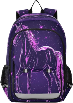 ALAZA Unicorn Purple Pattern School Backpacks Travel Laptop Bag Kids Bookbag for Girls Boys Teens Women Men