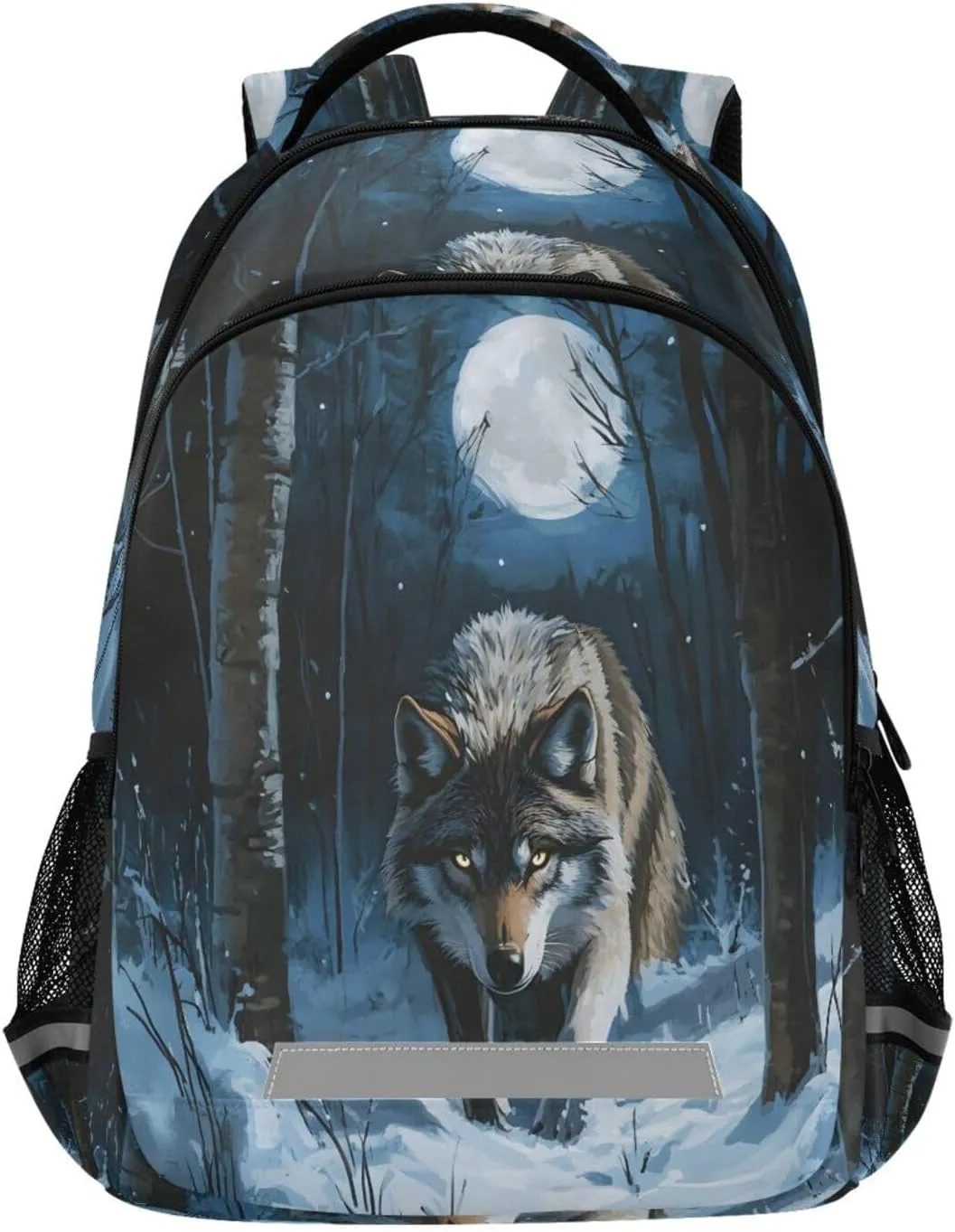 ALAZA Wolf Moon Forest Backpacks Travel Laptop Daypack School Book Bag for Men Women Teens Kids