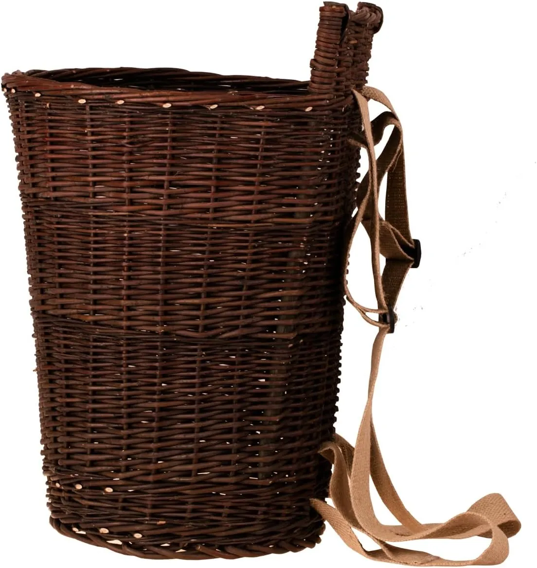 Alles aus Weide Fruit and Vegetable Collection Bag Wicker Hood Backpack with Shoulder Straps (Brown)