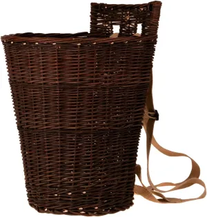 Alles aus Weide Fruit and Vegetable Collection Bag Wicker Hood Backpack with Shoulder Straps (Brown)