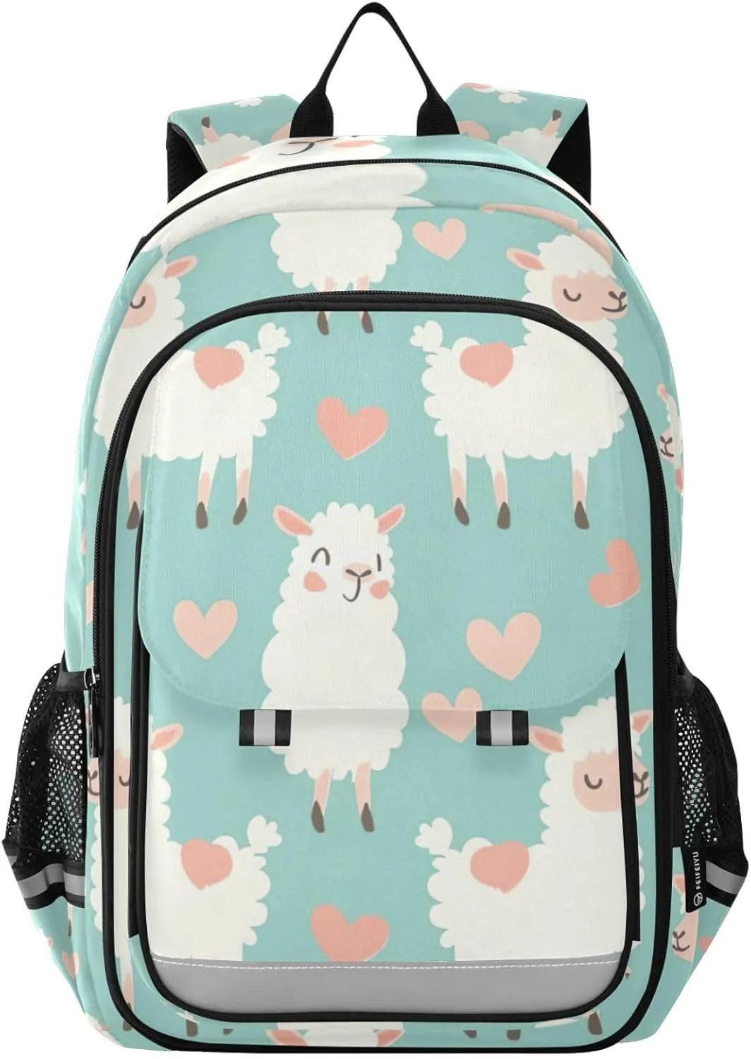 Alpaca Cartoon Style Print Backpack for Boys Middle-School Elementary Bookbags 20325537