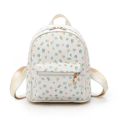AlphaGal  2019 Women PU Leather Lovely Printing feminine Backpack Female Small Backpacks For Teenage Girls Rucksack Sac a dos