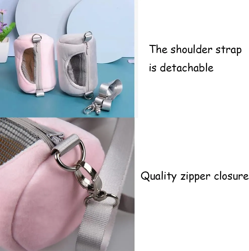 ANIAC Small Pet Carrier Bag with Adjustble Shoulder Strap Hamster Travel cage Breathable Rat Carrier Portable Travel Carrier for Guinea Pig Birds Bearded Dragon Hedgehog (Small, Pink)