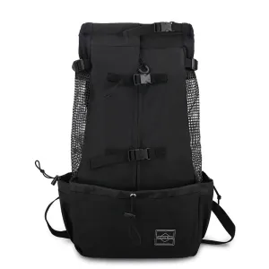 ANYWAGS Pet Carrier Large Black Travel Riding Driving Pet Backpack for Medium to Large Dogs with Pockets for Pet Supplies