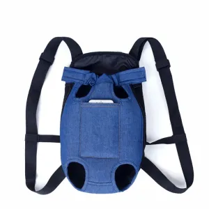 ANYWAGS Pet Carrier Small Denim Blue Denim Backpack for Outdoor Travel With Front Pocket for Small Size Pets