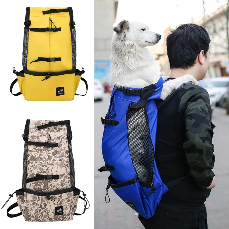 ANYWAGS Pet Carrier Small Red Travel Riding Driving Pet Backpack for Medium to Large Dogs with Pockets for Pet Supplies