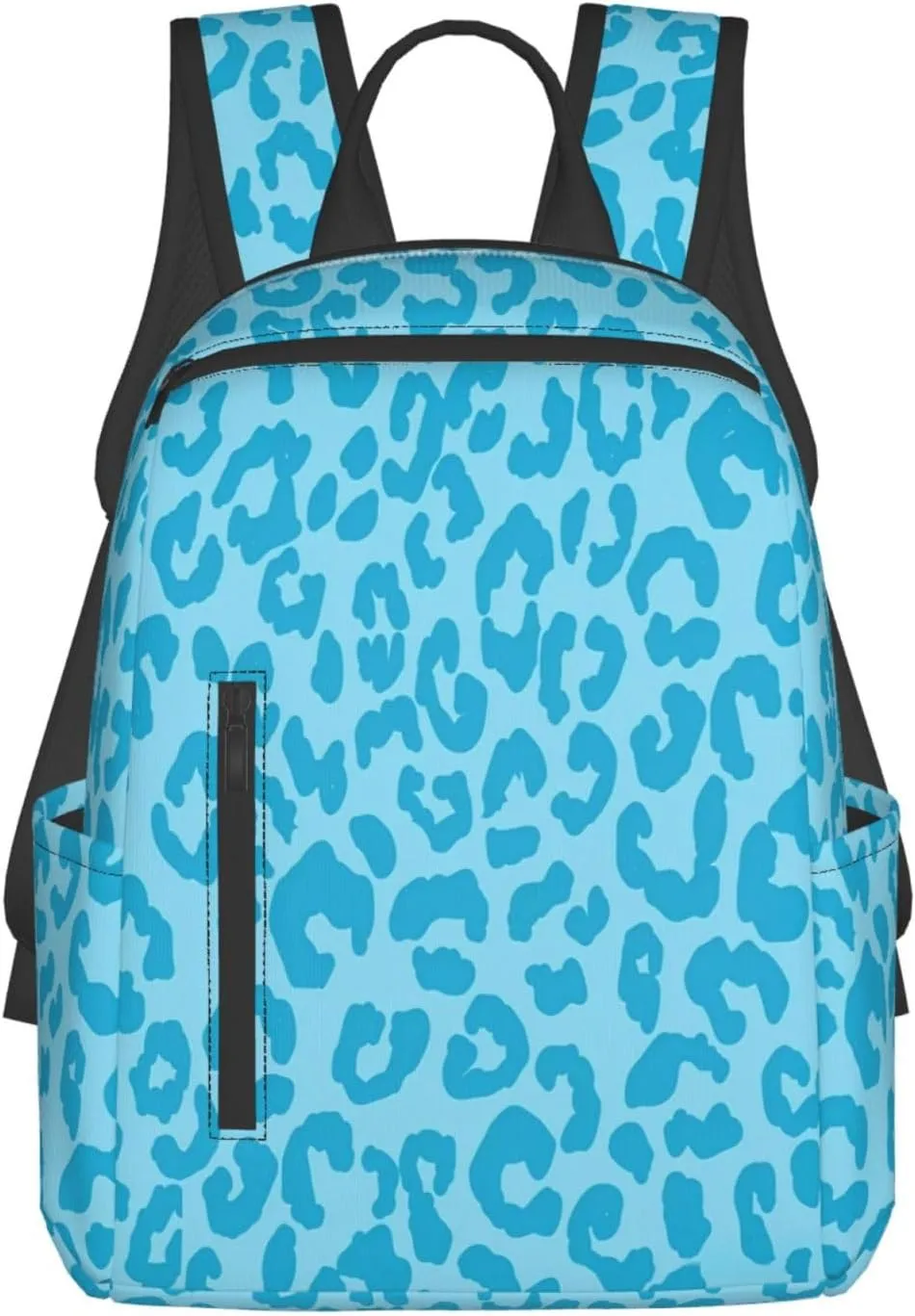 Aqua Cheetah Blue Aesthetic Casual Backpacks Large Capacity Laptop Backpack Sports Rucksack Travel Daypack Adjustable Shoulder Strap Work Bag for Outdoor Camping