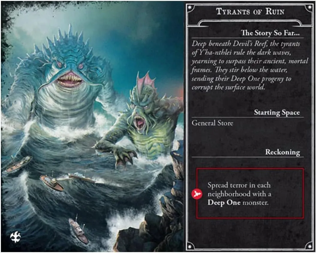 Arkham Horror Under Dark Waves Board Game Expansion - New Locations, Investigators, and Terror! Cooperative Mystery Game, Ages 14 , 1-6 Players, 2-3 Hour Playtime, Made by Fantasy Flight Games