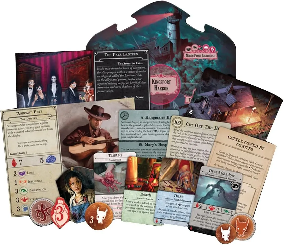 Arkham Horror Under Dark Waves Board Game Expansion - New Locations, Investigators, and Terror! Cooperative Mystery Game, Ages 14 , 1-6 Players, 2-3 Hour Playtime, Made by Fantasy Flight Games