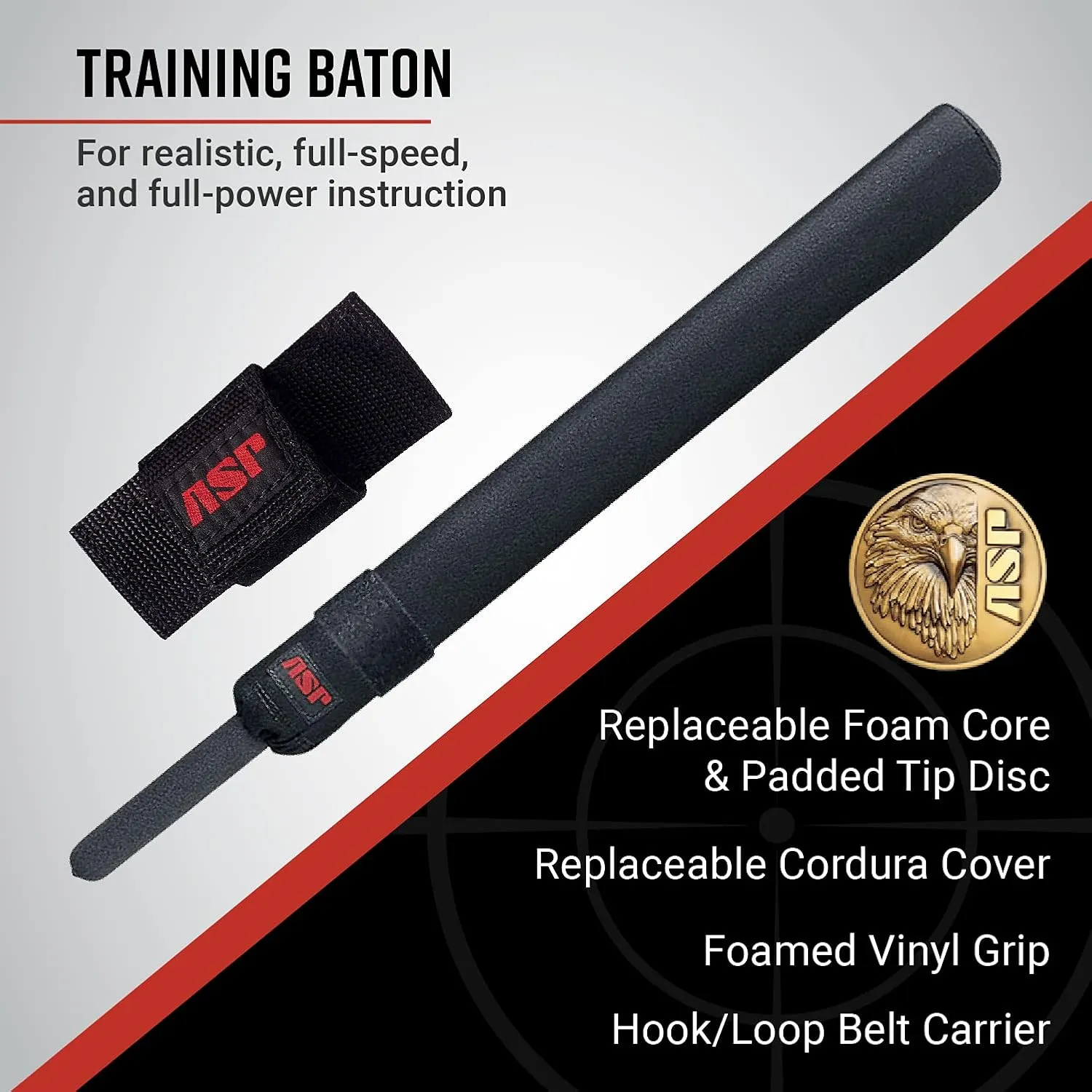 ASP Soft Foam Training Police Baton with Carrier, Practice Baton for Police Officers, Security Guards, Law Enforcement