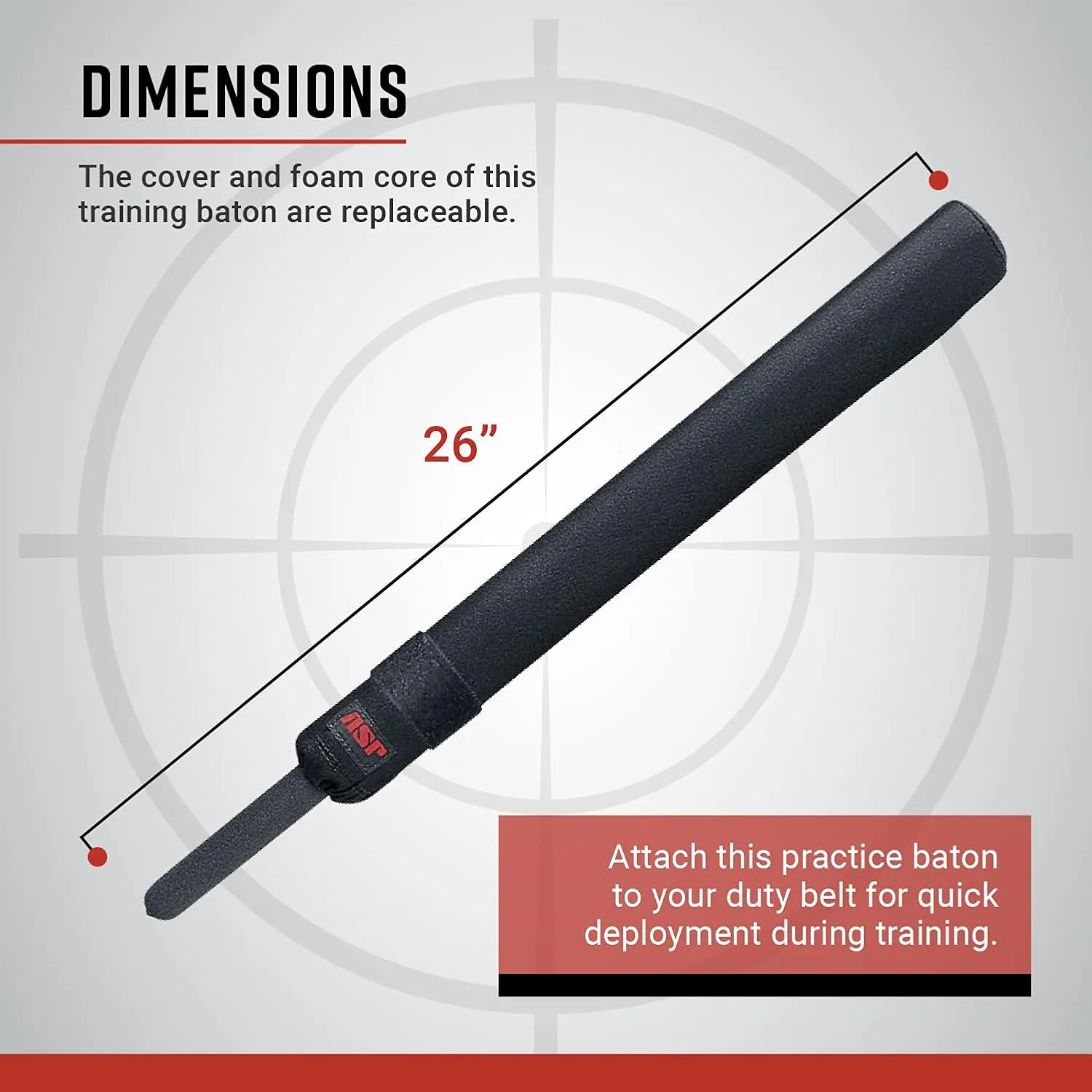 ASP Soft Foam Training Police Baton with Carrier, Practice Baton for Police Officers, Security Guards, Law Enforcement