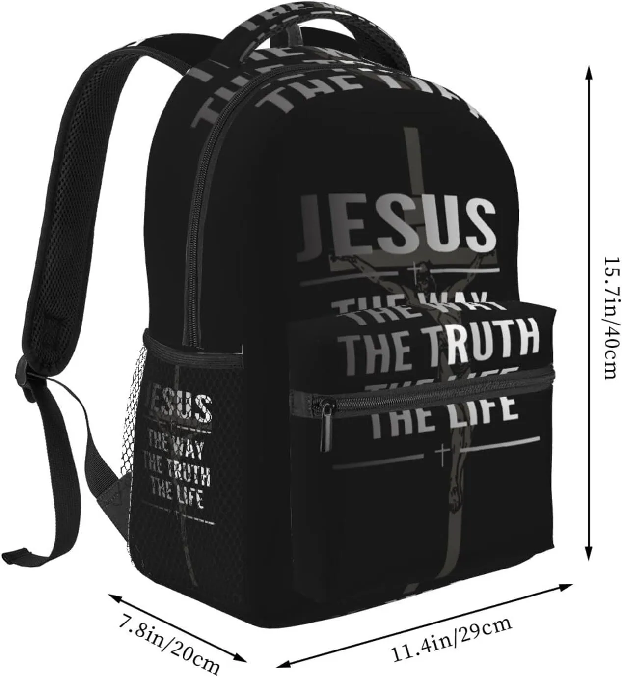 ASYG Bible Verse Backpack Christian Laptop Backpack Jesus Cross Bag Tablet Travel Picnic Travel Bag