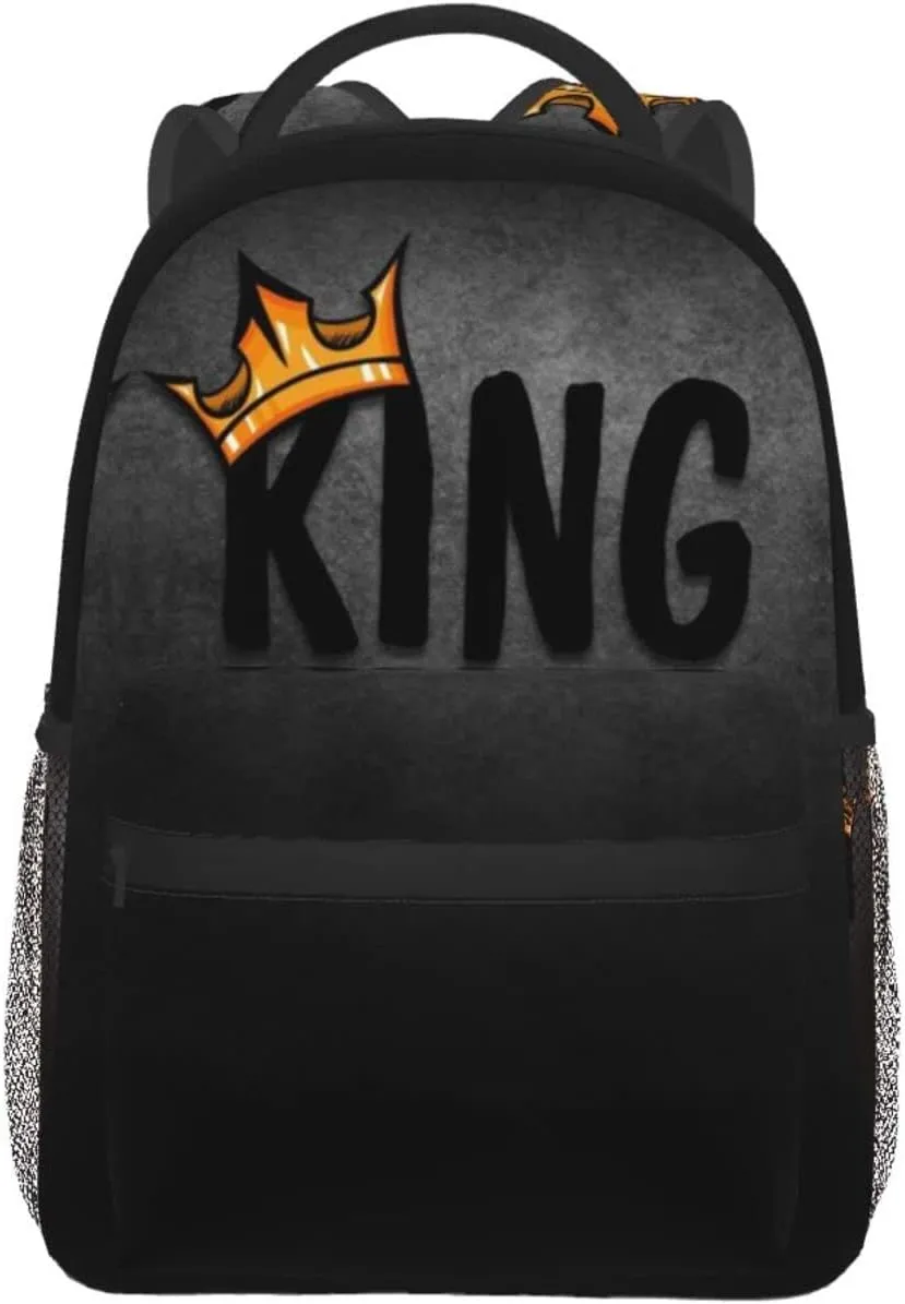 ASYG King Backpack Men Laptop Backpack Lion Tablet Travel Picnic Bag Lion Travel Bag