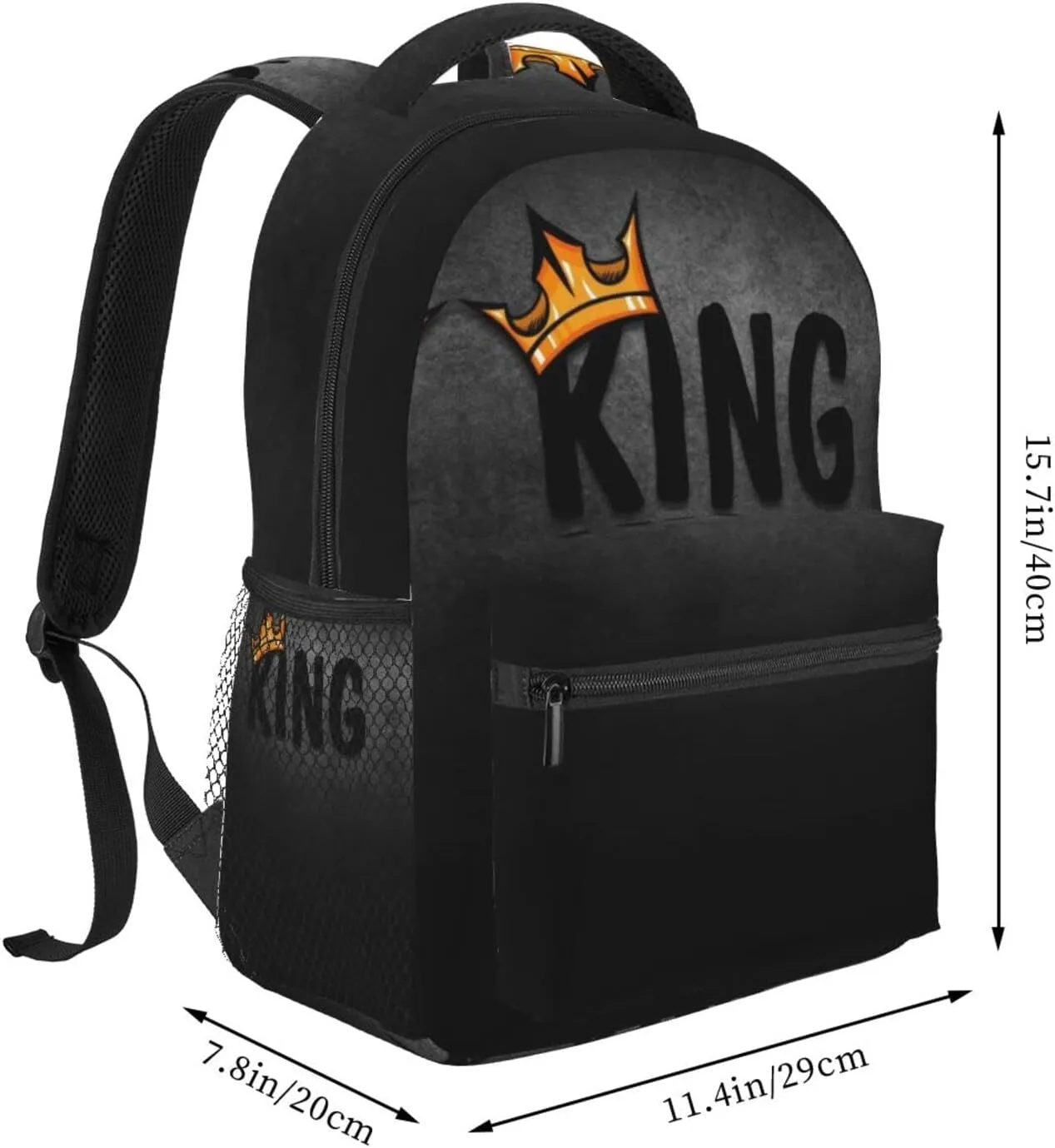 ASYG King Backpack Men Laptop Backpack Lion Tablet Travel Picnic Bag Lion Travel Bag