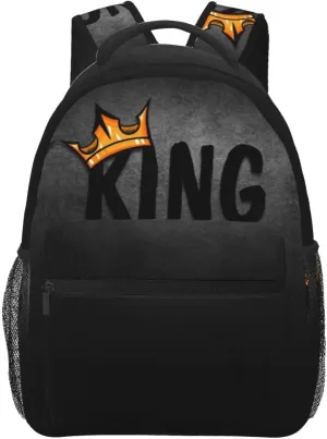 ASYG King Backpack Men Laptop Backpack Lion Tablet Travel Picnic Bag Lion Travel Bag