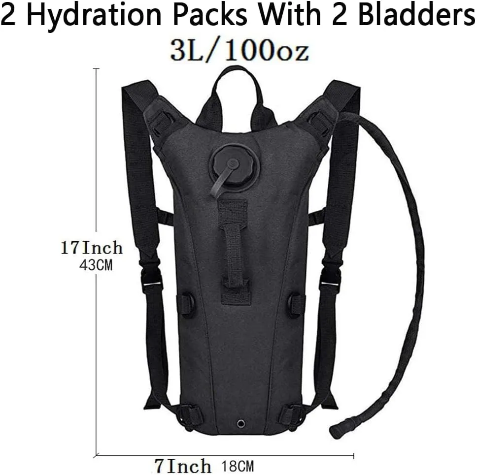 ATBP Tactical Hydration Pack 3L Water Bladder Backpack Lightweight Water Storage Reservoir Bag Daypack for Running Hiking Cycling Biking