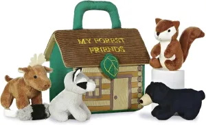 Aurora® Engaging Baby Talk™ My Forest Friends™ Baby Stuffed Animal - Sensory Delight - Interactive Learning - Multicolor 7 Inches