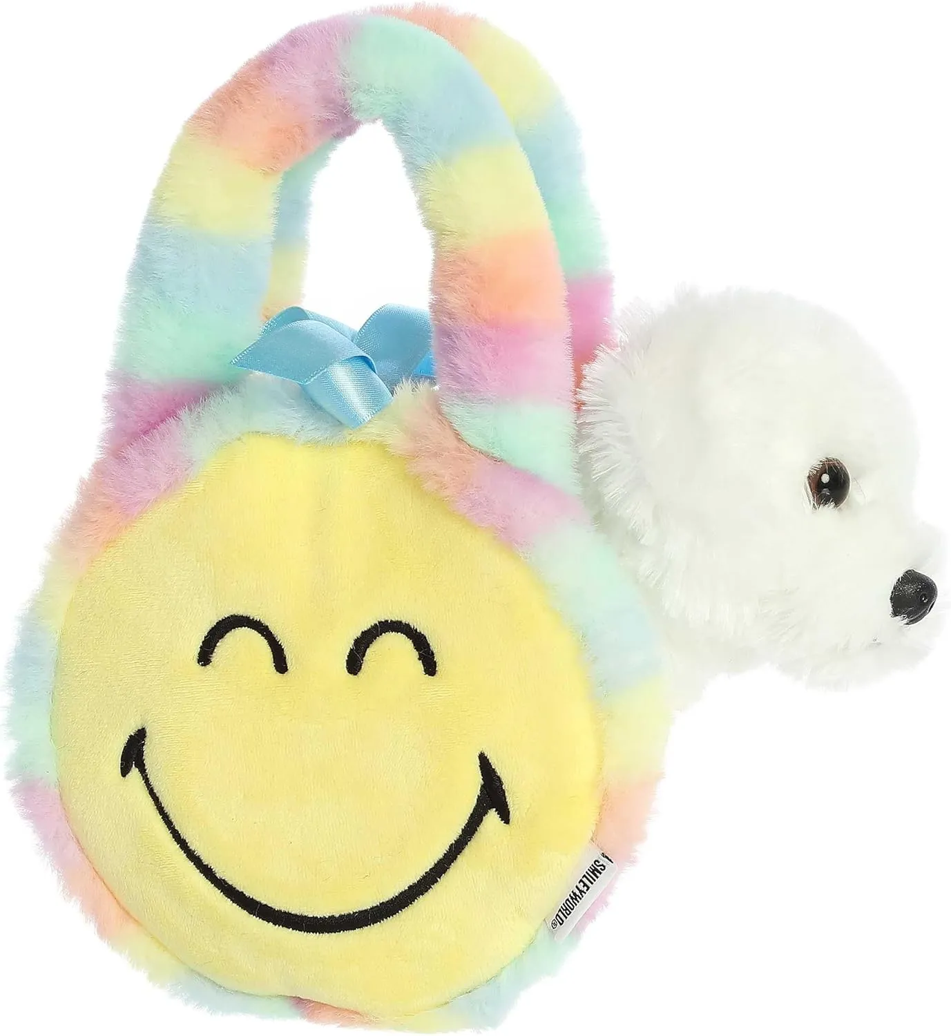 Aurora® Vibrant SmileyWorld® Fancy Pals™ Pastel Rainbow Stuffed Animal - Eye-Catching Designs - Whimsical Cuteness - White 8 Inches