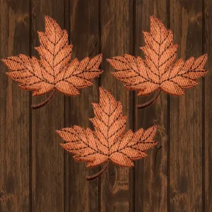Autumn Leaf Embroidered Patch — 3-Pack — Iron On
