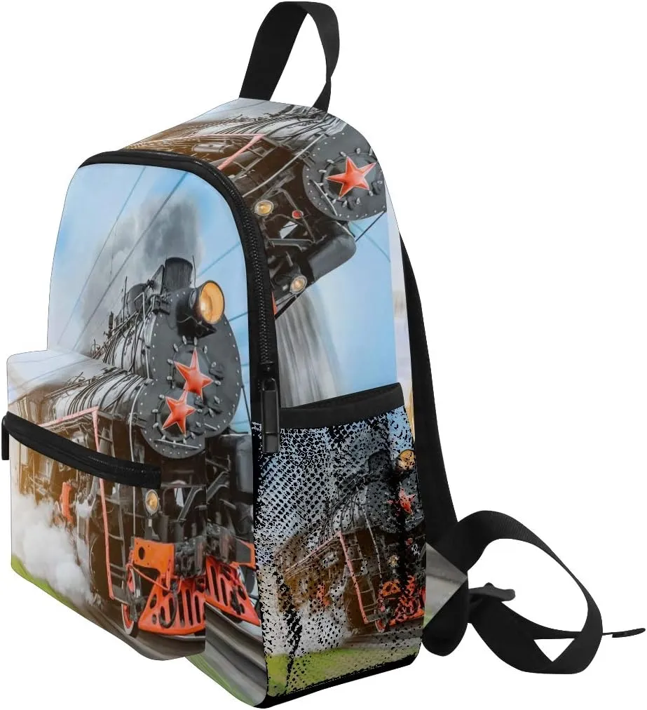 AUUXVA Kids Backpack Train School Bag Kindergarten Toddler Preschool Backpack for Boys Children