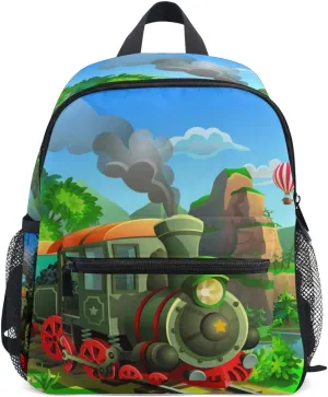 AUUXVA Kids Backpack Train School Bag Kindergarten Toddler Preschool Backpack for Boys Children