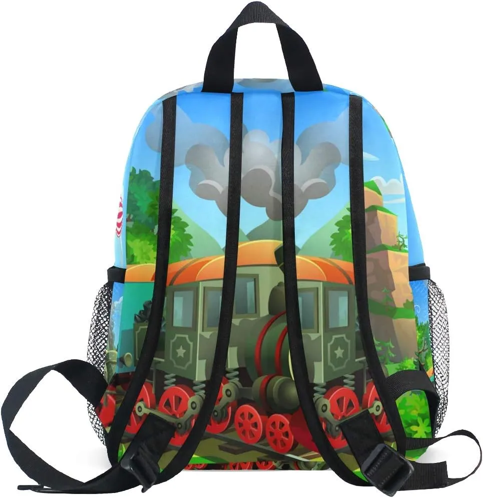 AUUXVA Kids Backpack Train School Bag Kindergarten Toddler Preschool Backpack for Boys Children