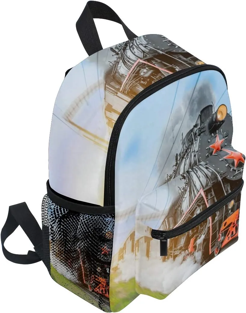AUUXVA Kids Backpack Train School Bag Kindergarten Toddler Preschool Backpack for Boys Children